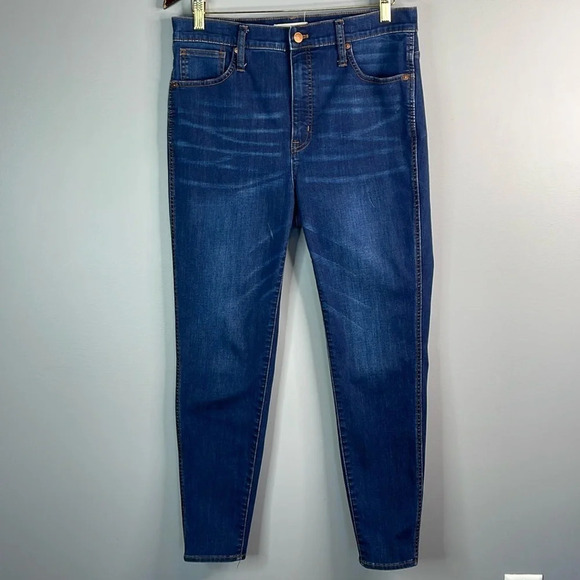 MADEWELL Blue Medium Hayes Wash 10” High-Rise Skinny Jeans Stretch Size 31 - Picture 12 of 12